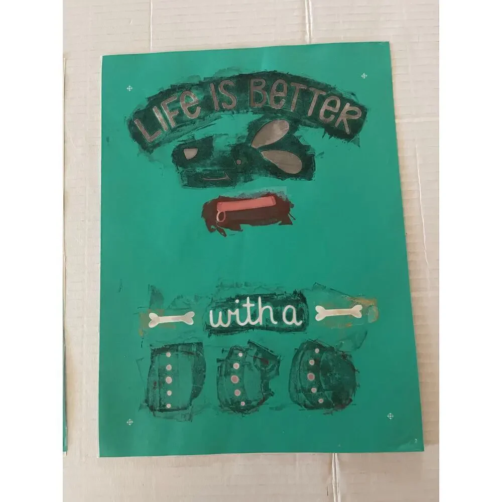 Life Is Better With A Dog Chalk Couture 12x18 Transfer